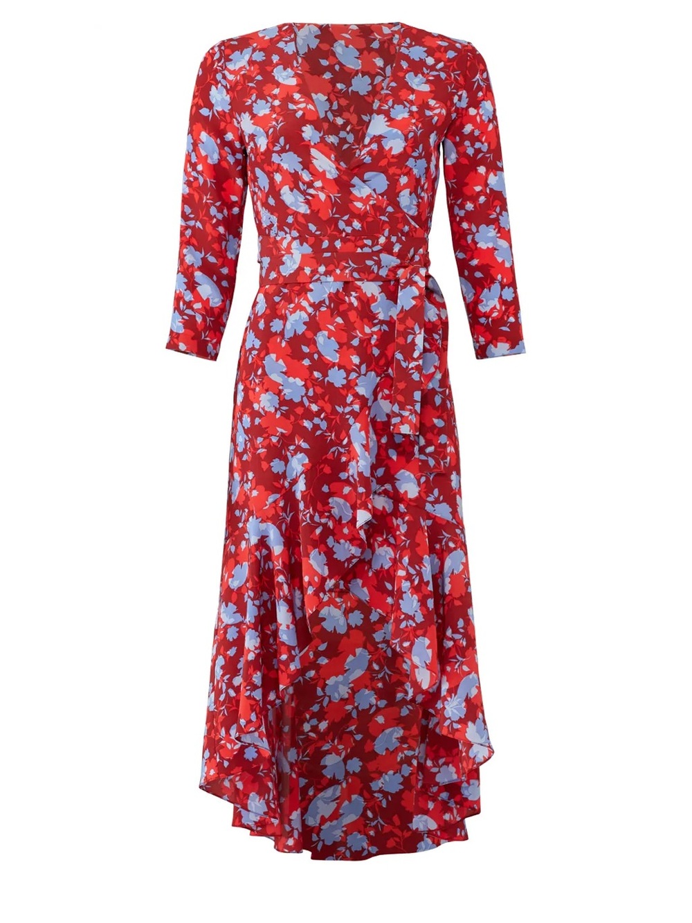 Alexis Lorna Red Floral Wrap Dress - Small - Picture 4 of 8